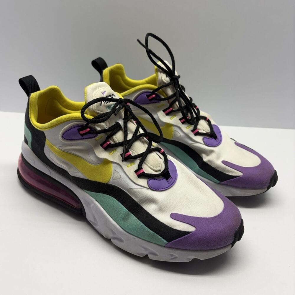 Nike Air Max 270 React Geometric Abstract AO4971-101 Men’s 8.5 Women’s 10